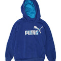 PUMA Boys Graphic Hoodie Jumper 9-10 Years Medium Blue Cotton Vintage Puma and Second-Hand Puma from Messina Hembry 
