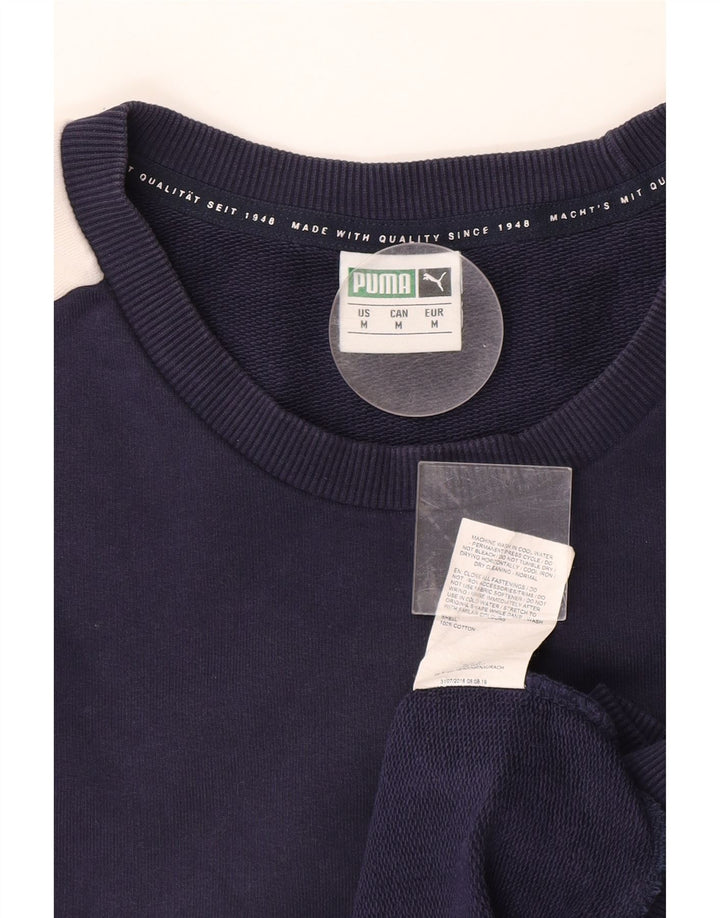 PUMA Sweatshirt til mænd Medium Marineblå Colourblock Bomuld