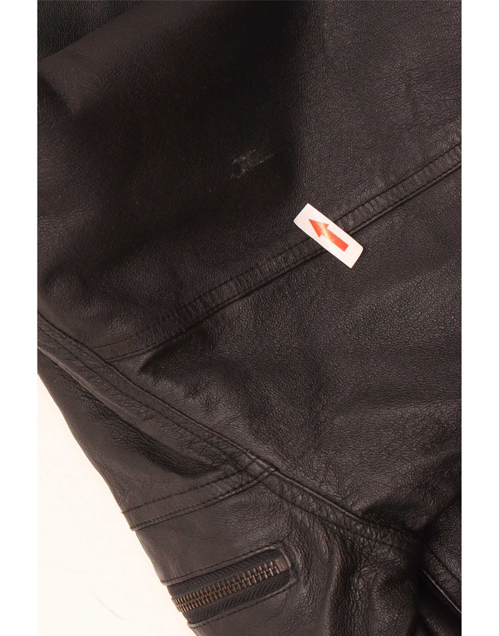 C&A Herre Bomber Læderjakke EU 48 Medium Sort