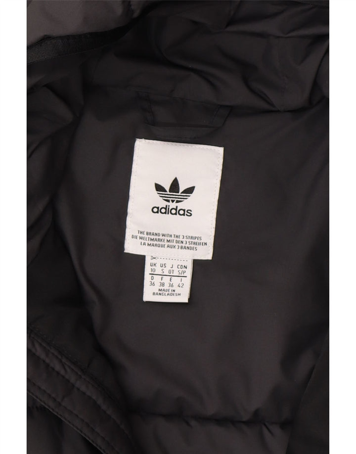 ADIDAS Womens Hooded Padded Jacket UK 10 Small  Black Polyester Vintage Adidas and Second-Hand Adidas from Messina Hembry 