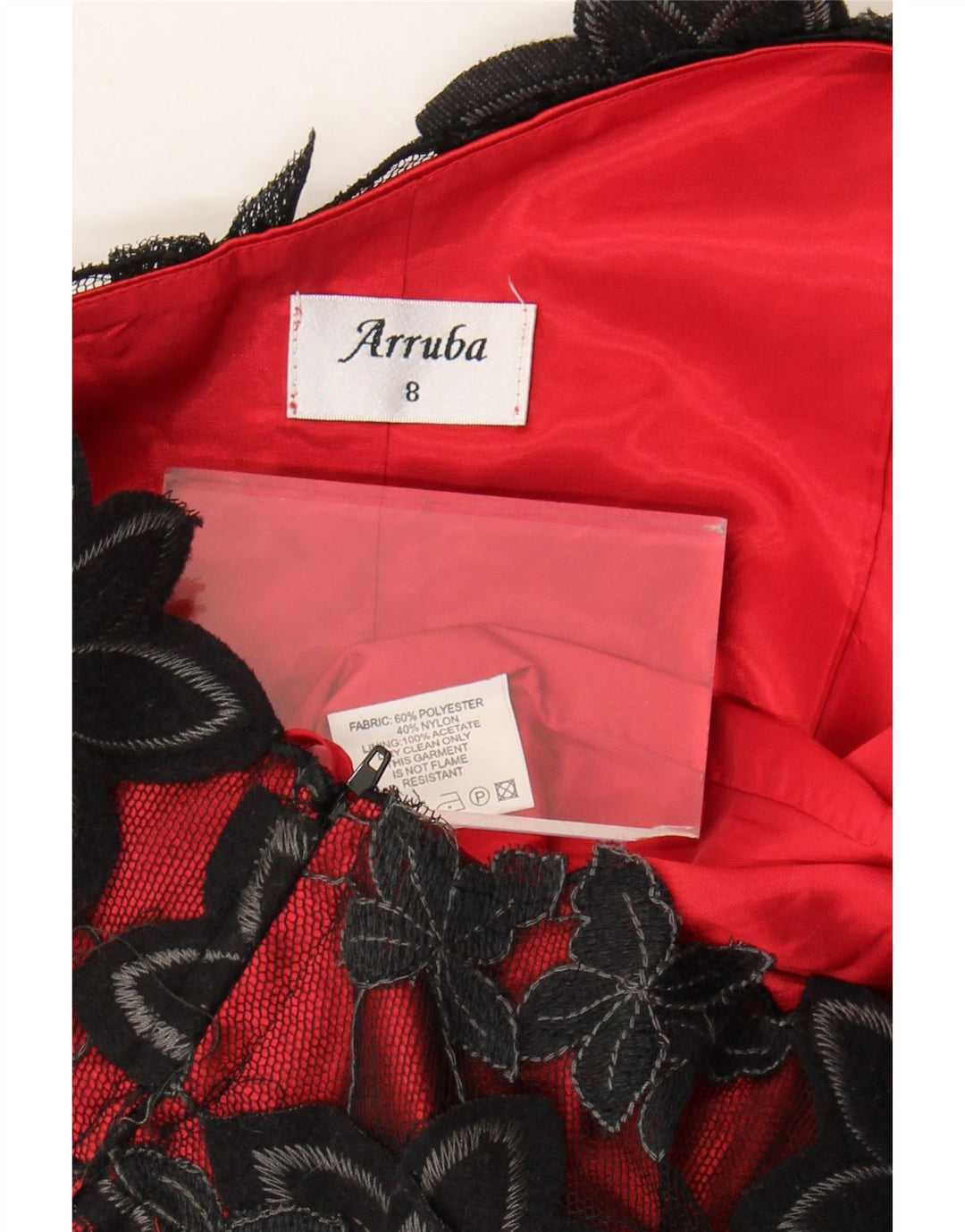 Arruba Womens Crop One Shoulder Top UK 8 Small Red Floral Polyester