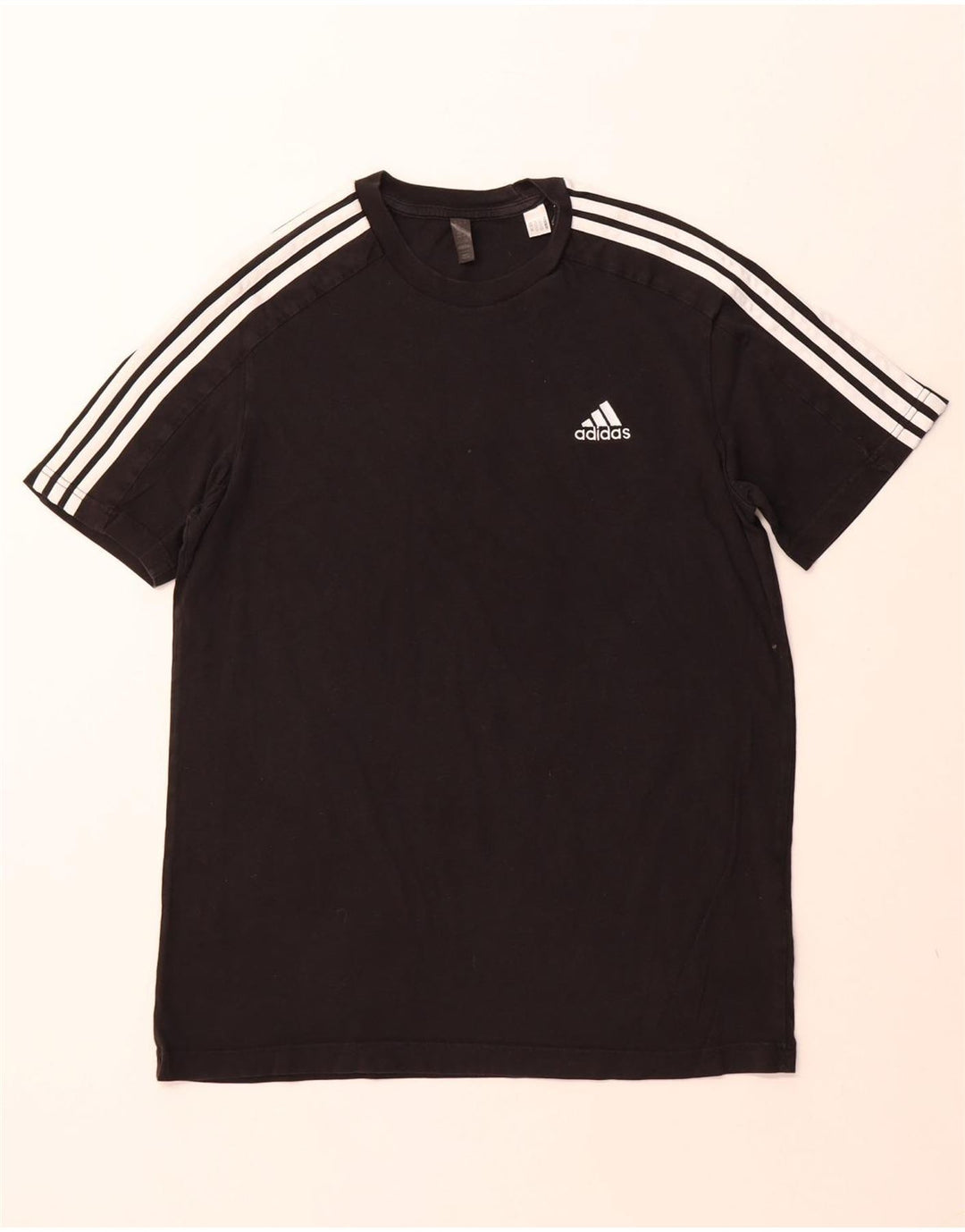 ADIDAS Herre T-Shirt Top Medium Sort Bomuld
