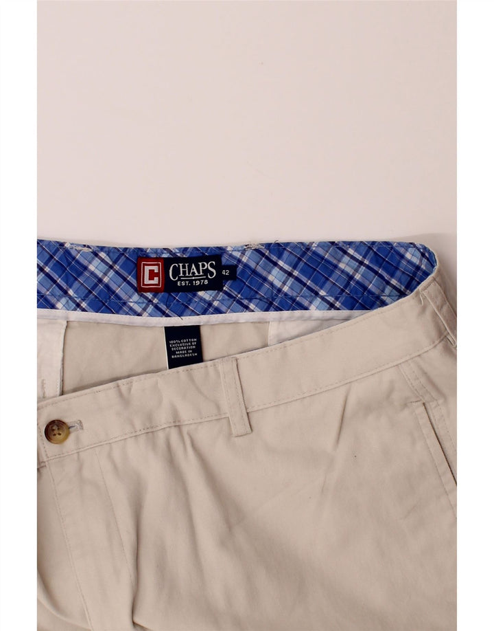 CHAPS Mens Chino Shorts W42 2XL Off White Cotton Vintage Chaps and Second-Hand Chaps from Messina Hembry 