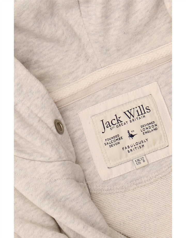 JACK WILLS Womens Devon Zip Hoodie Sweater  UK 12 Medium Grey Flecked Vintage Jack Wills and Second-Hand Jack Wills from Messina Hembry 
