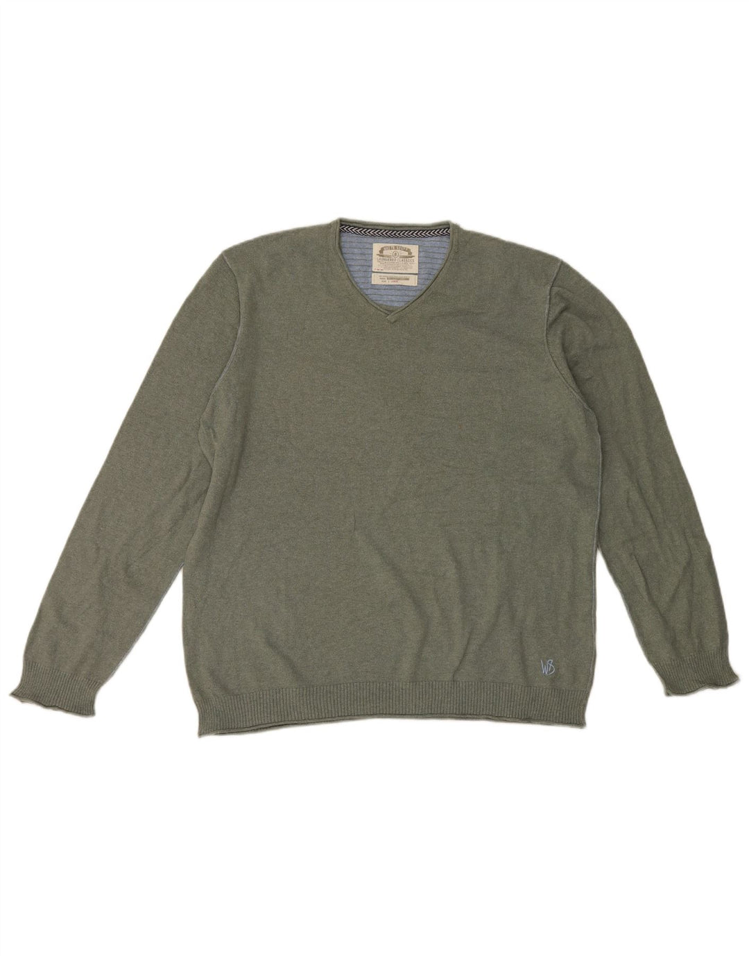 White Stuff Herre V-hals sweater XL Khaki Bomuld