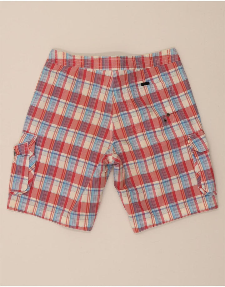 TOMMY HILFIGER Mens Cargo Swimming Shorts Medium  Red Check Cotton Vintage Tommy Hilfiger and Second-Hand Tommy Hilfiger from Messina Hembry 