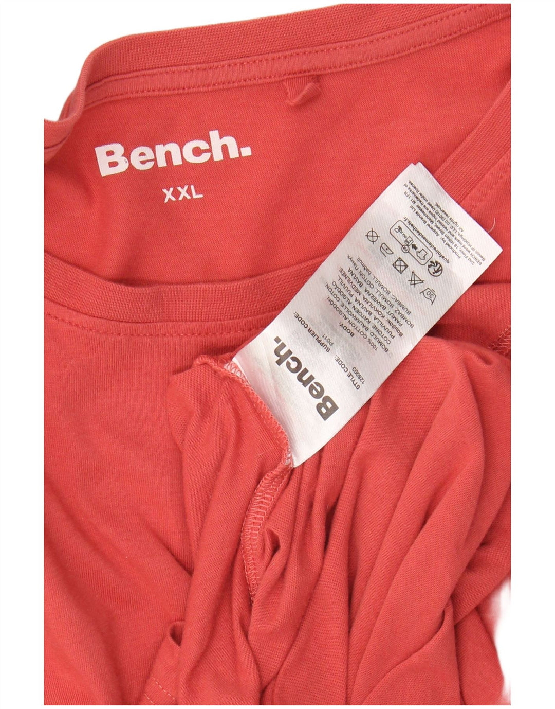 BÆNK Dame T-Shirt Top UK 20 2XL Rød Bomuld