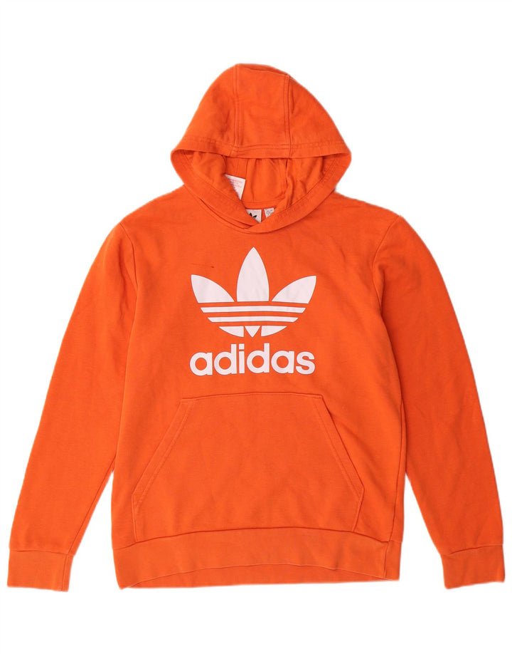 ADIDAS Grafisk hættetrøje til drenge 12-13 år Orange bomuld