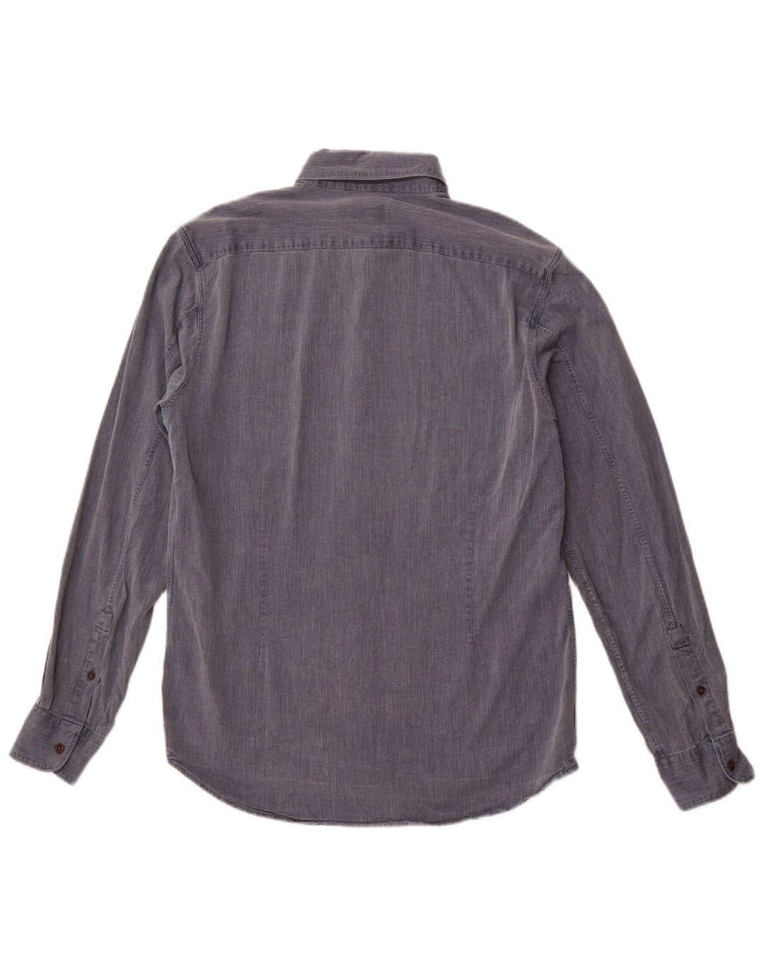 Stiksav herreskjorte medium blå sildebensbomuld