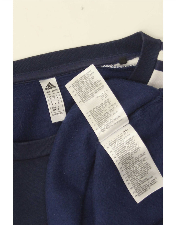 Adidas Grafisk Sweatshirt Jumper Medium Marineblå Colourblock Bomuld