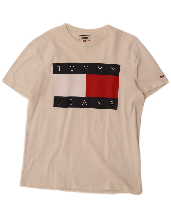 Tommy Hilfiger Herre Grafisk T-Shirt Top Stor Hvid Bomuld