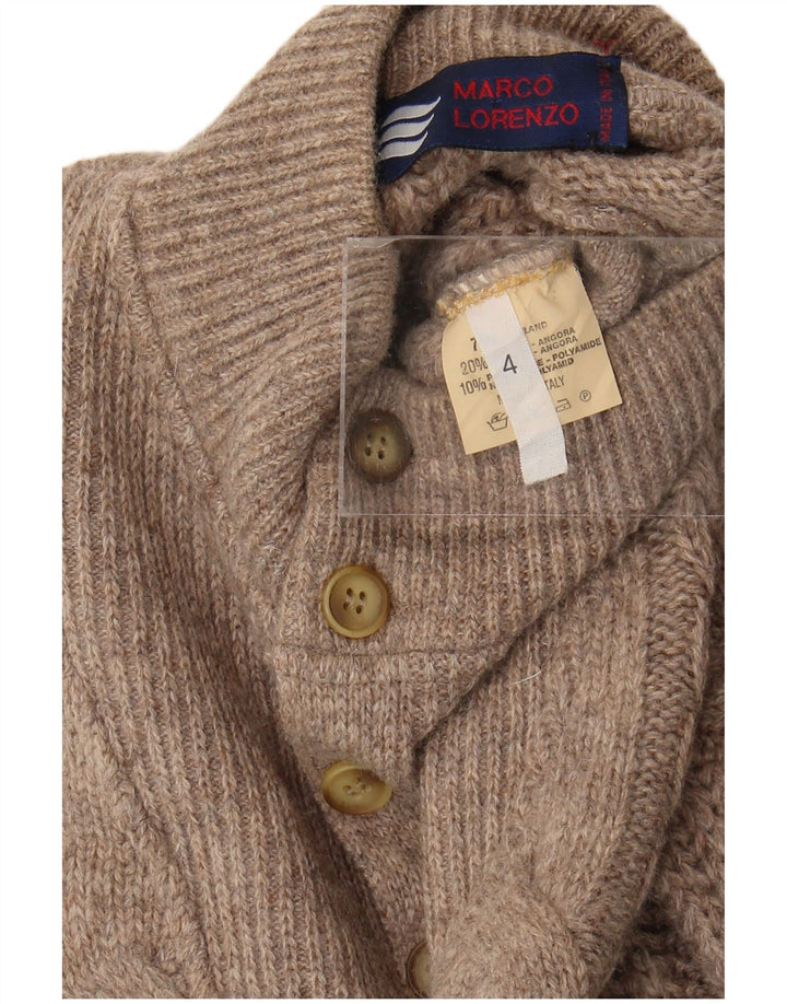 Vintage Herre Button Neck Jumper Sweater XL Brun Uld