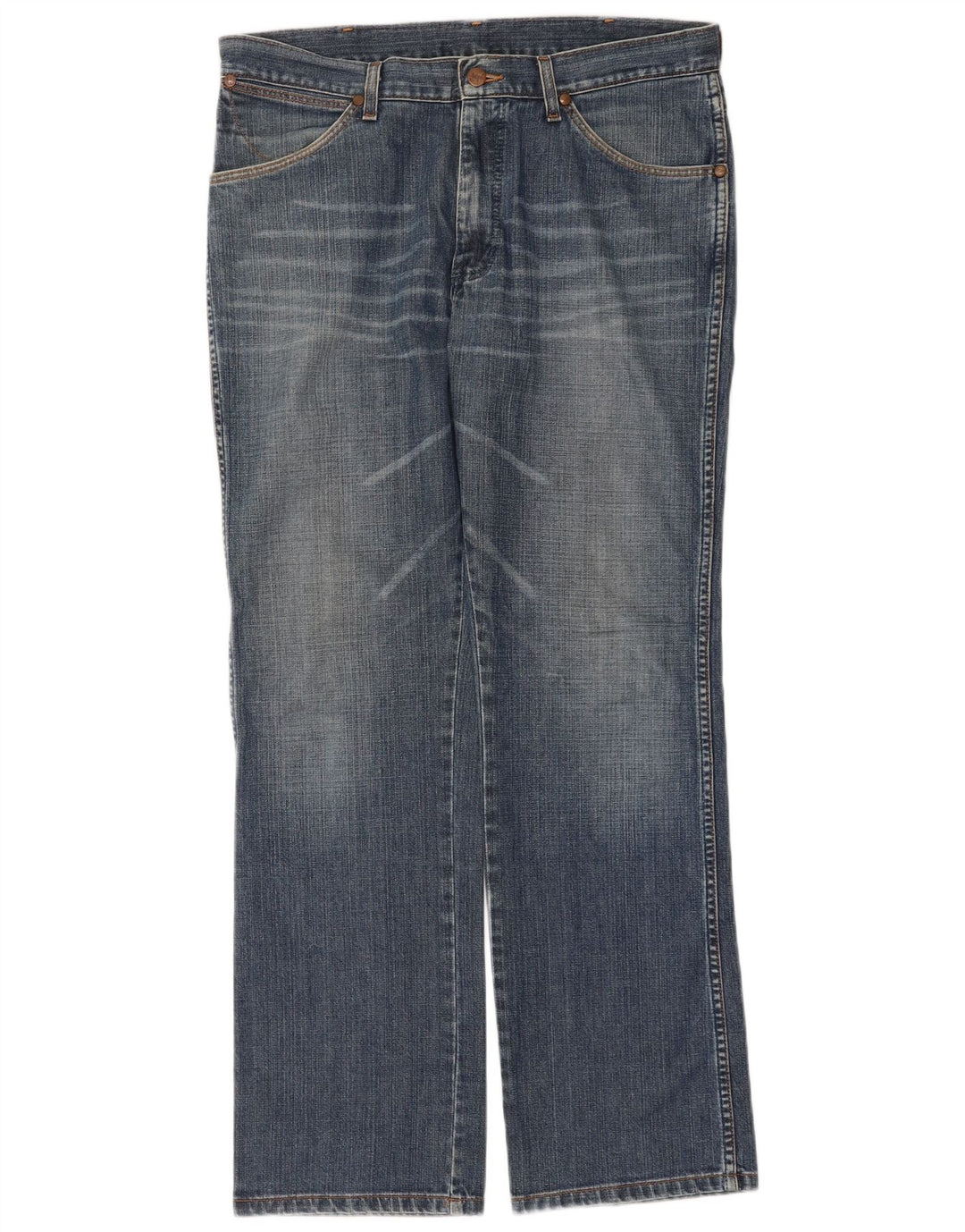 Wrangler Herre Alaska Straight Jeans W34 L32 Blå Bomuld