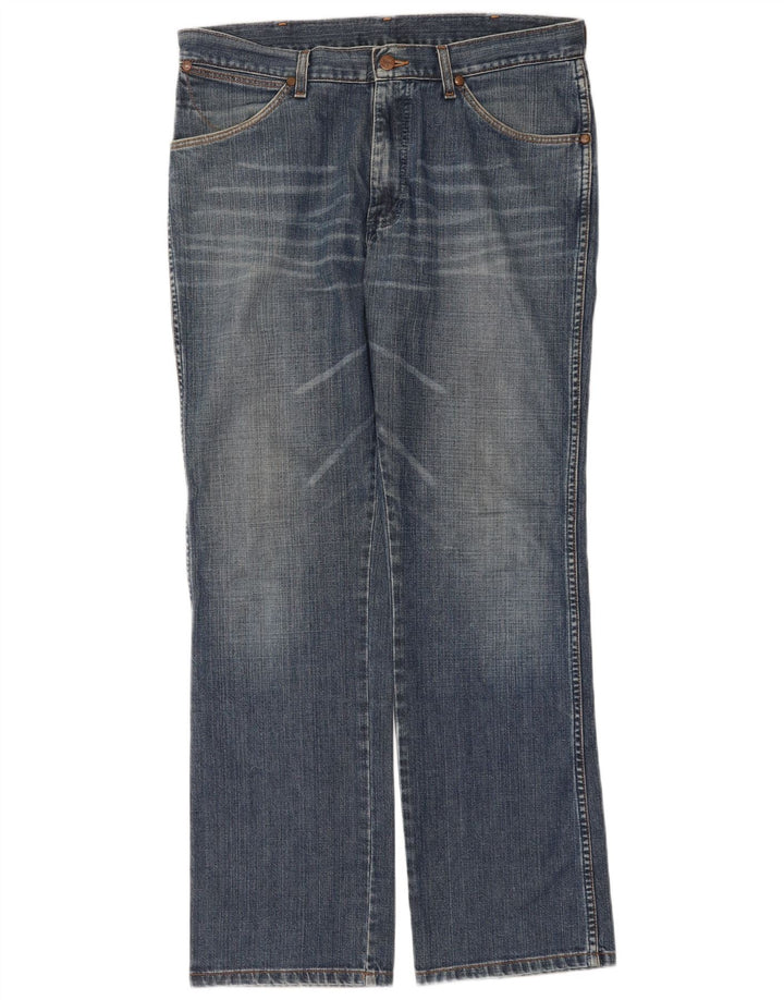 Wrangler Herre Alaska Straight Jeans W34 L32 Blå Bomuld