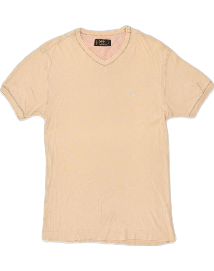 LEE Womens T-Shirt Top UK 18 XL Beige Cotton | Vintage Lee | Thrift | Second-Hand Lee | Used Clothing | Messina Hembry 