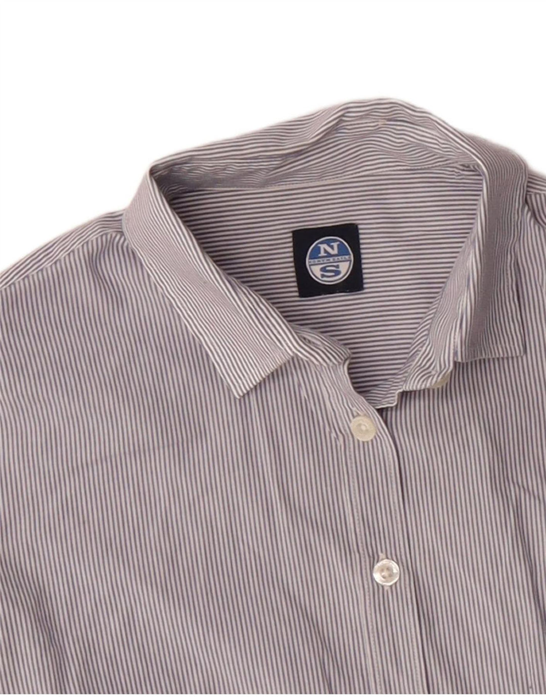 North Sails Dameskjorte UK 10 Small Blue Pinstripe Cotton