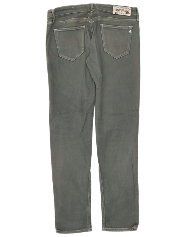 Replay Mens Slim Jeans W29 L32 Green Cotton