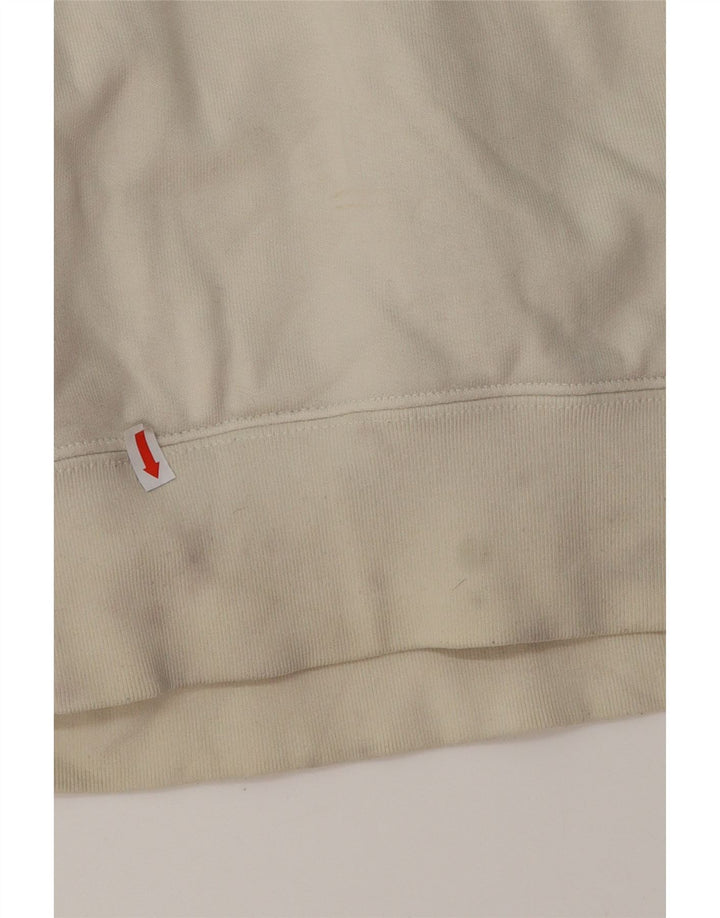 ADIDAS Dame Hættetrøje UK 14 Medium Off White Bomuld