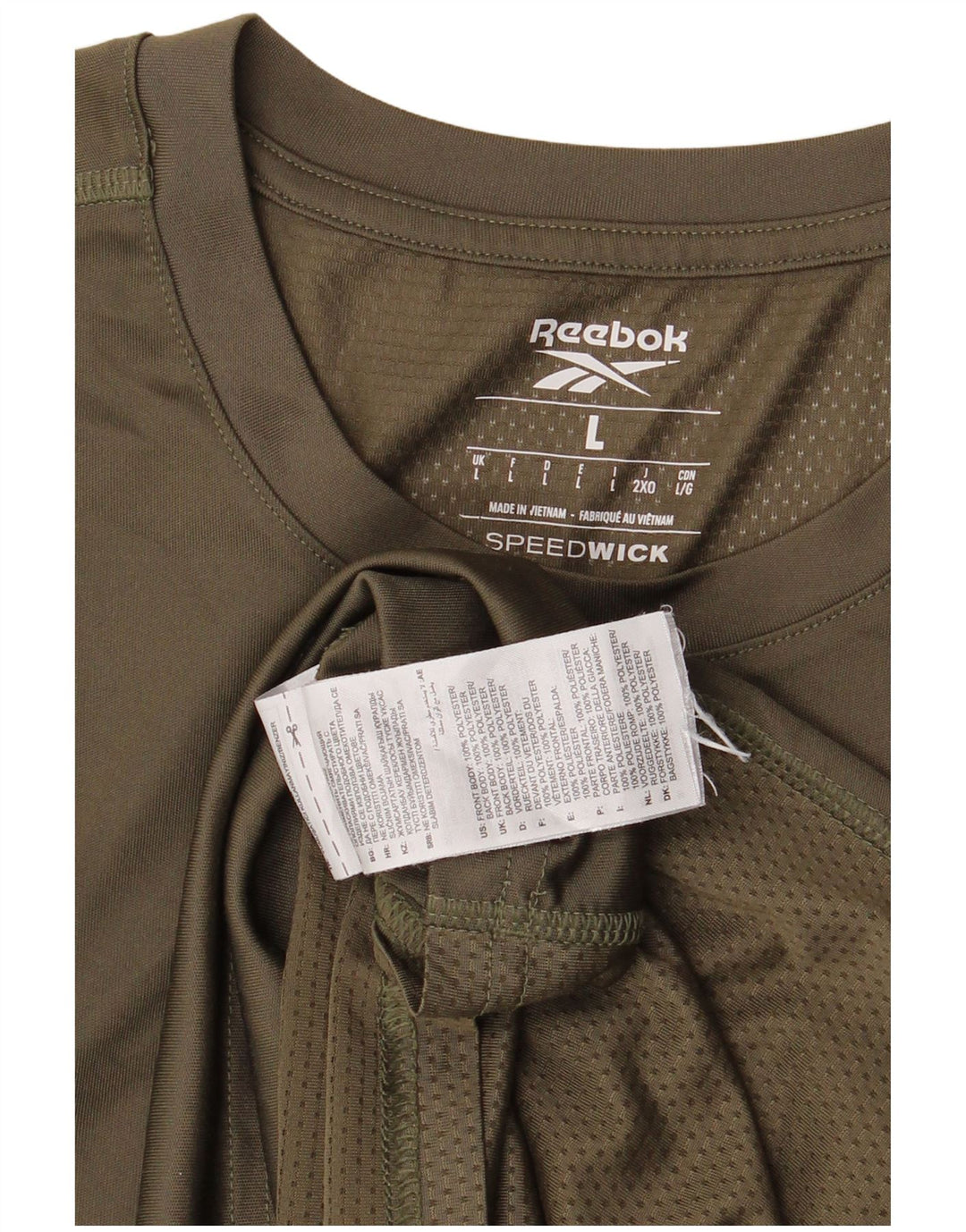 Reebok Herre T-Shirt Top Stor Khaki Polyester