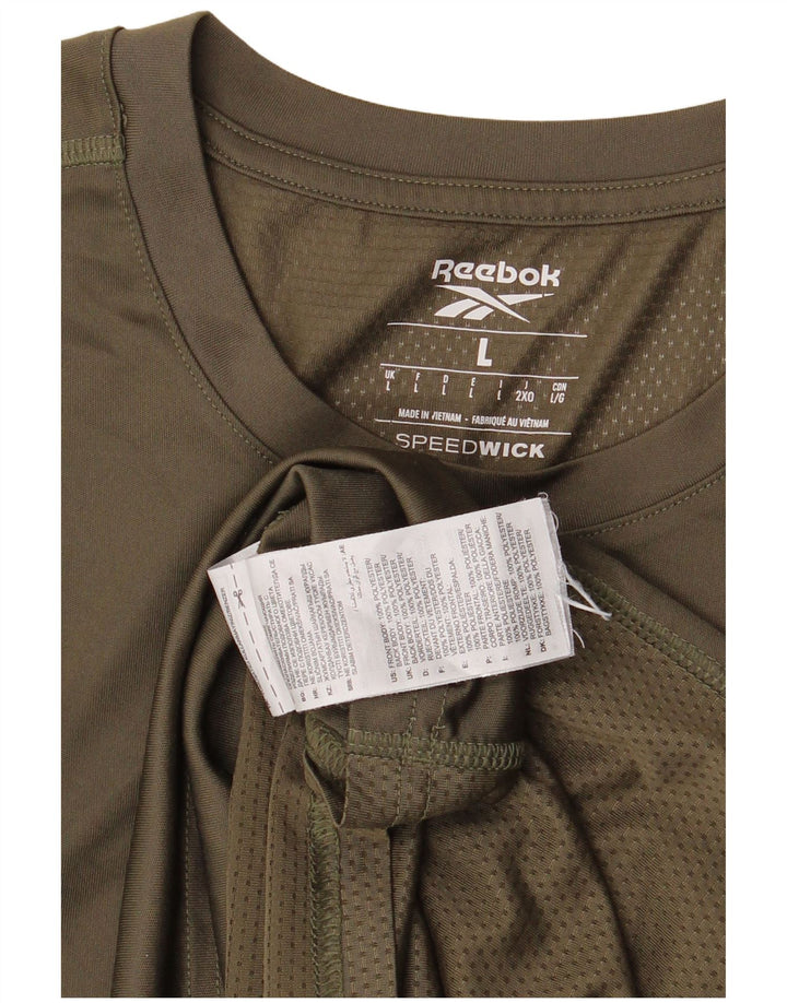 Reebok Herre T-Shirt Top Stor Khaki Polyester