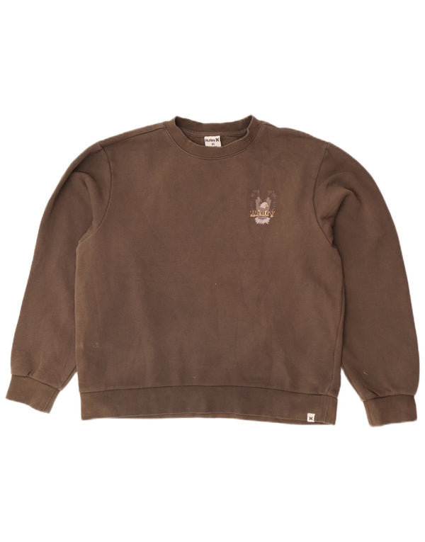 Hurley Herre Grafisk Sweatshirt Jumper XS Brun bomuld