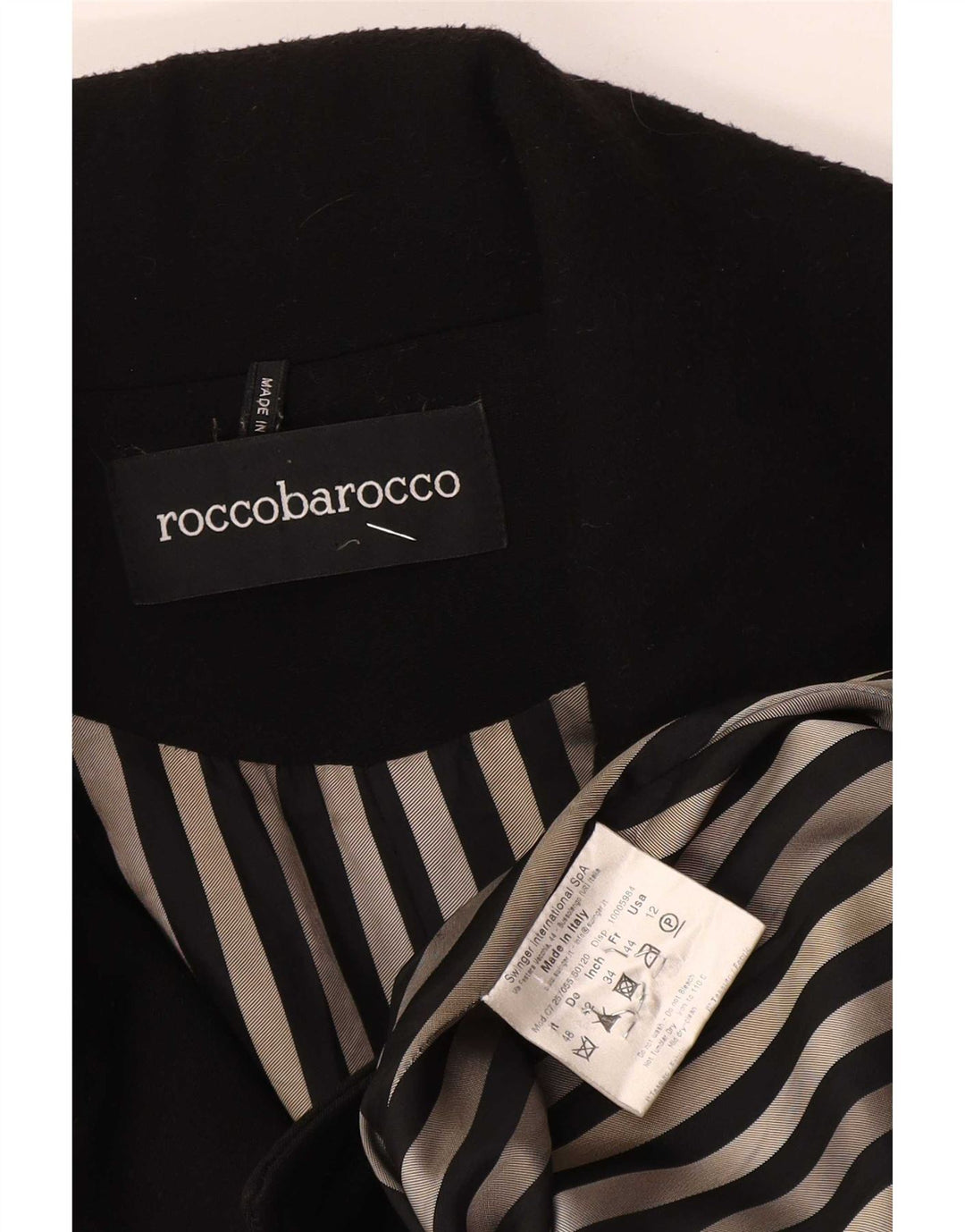 Roccobarocco Dame Overfrakke IT 48 XL Sort Polyester