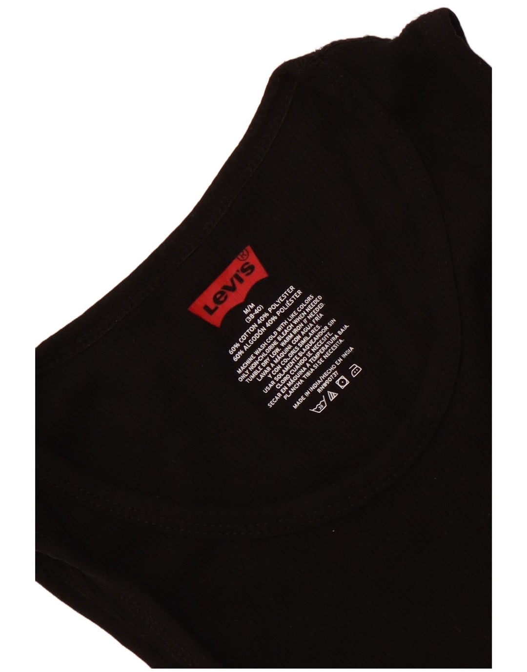 LEVI'S Herrevest Top UK 38/40 Medium Sort Bomuld