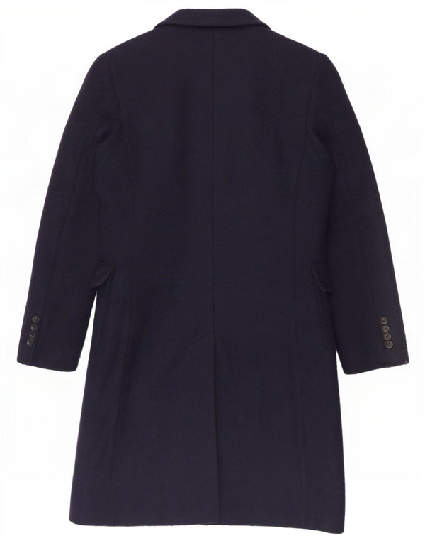 Gianni Feraud Dame Overfrakke UK 14 Large Navy Blue Chevron Polyester