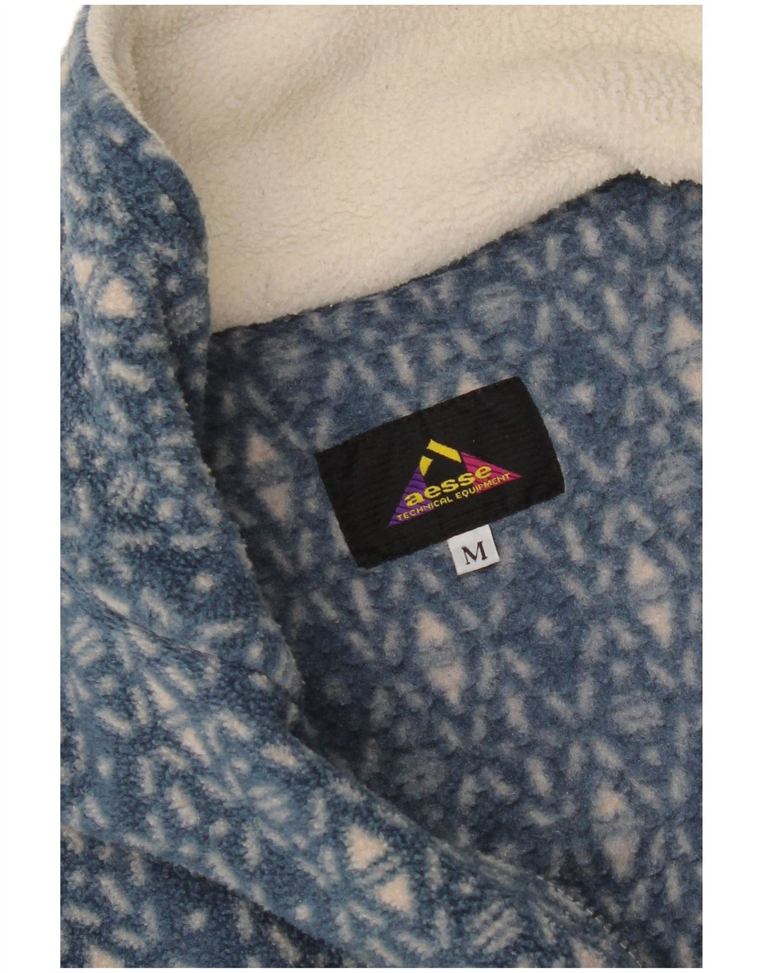 Aesse Herre lynlås hals Fleece Jumper Medium White Fair Isle