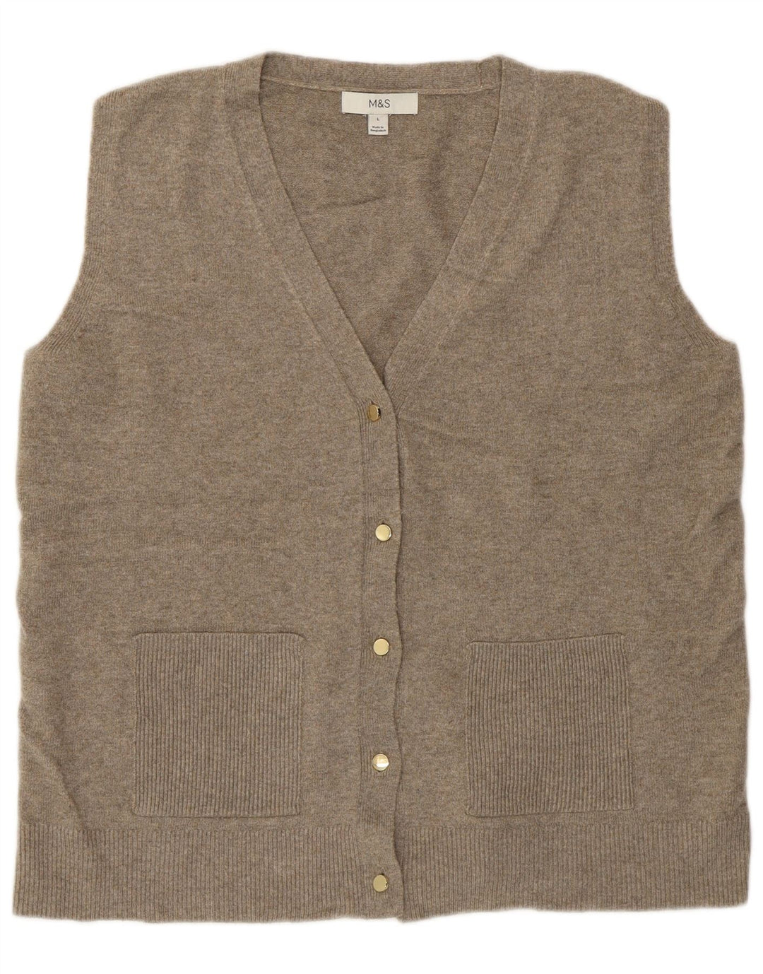 Marks & Spencer Dame ærmeløs cardigan sweater UK 16 Large Grey