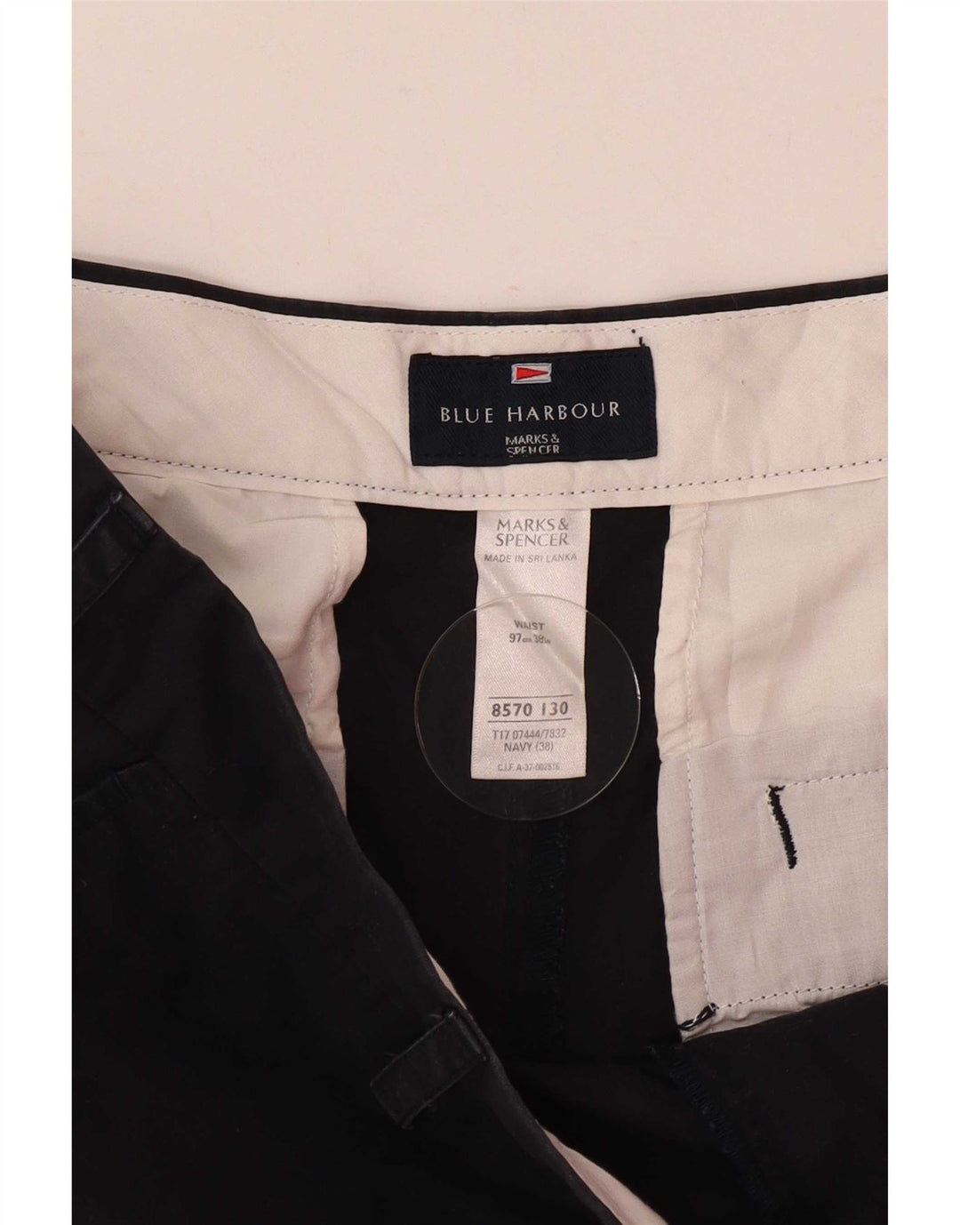 Marks & Spencer Herre Chino Shorts W38 XL Marineblå Bomuld