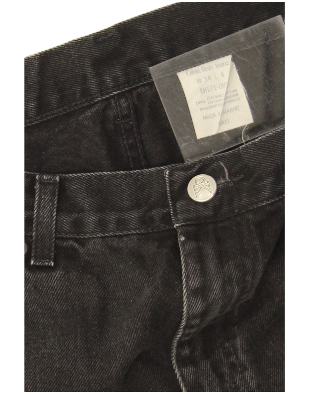 Calvin Klein Straight Jeans til mænd W34 L31 Sort bomuld