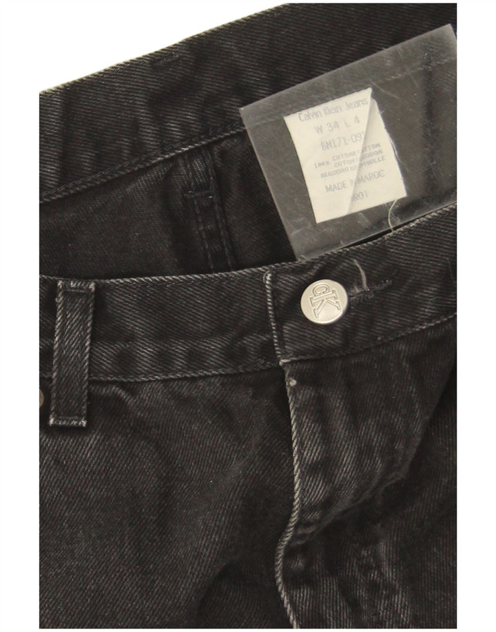 Calvin Klein Straight Jeans til mænd W34 L31 Sort bomuld