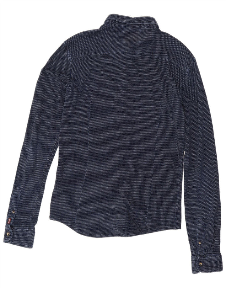 Scotch & Soda Herreskjorte Medium Navyblå plettet bomuld