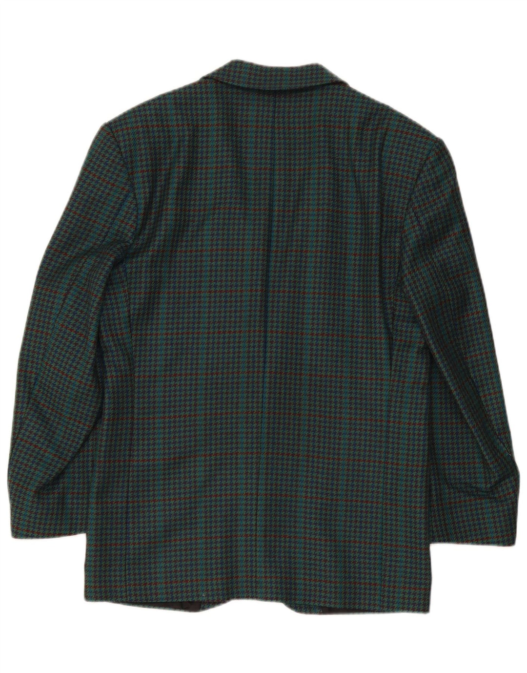 Vintage herre 2-knaps blazerjakke IT 46 Small Green Houndstooth New Wool