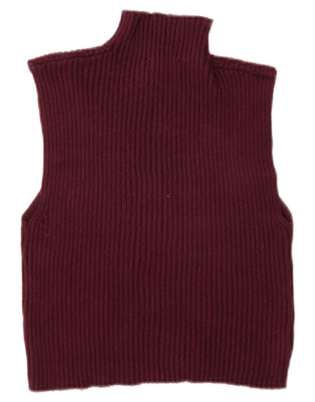 ZARA Dame Crop Vest Tank Top UK 12 Medium Burgundy Viscose