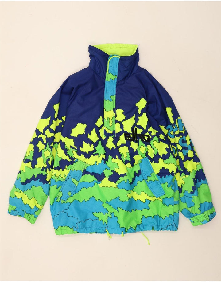 Elho Herre Grafisk Anorak regnjakke UK 40 Large Green Colourblock
