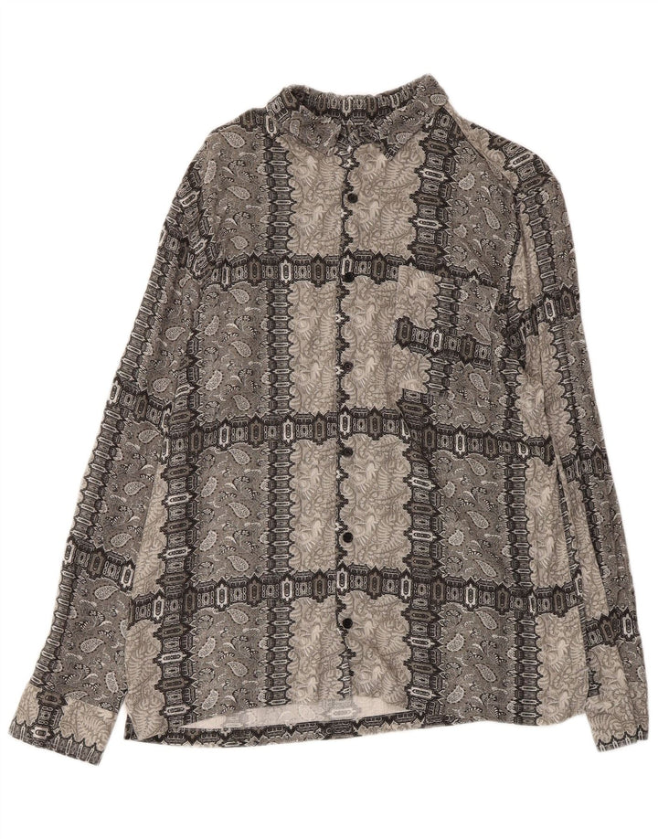 TOPMAN Herreskjorte Medium Grå Paisley Viscose