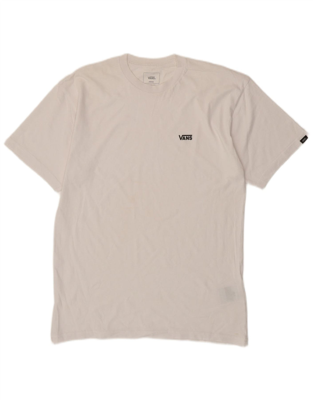 VANS Mens Classic Fit T-Shirt Top Medium White Cotton
