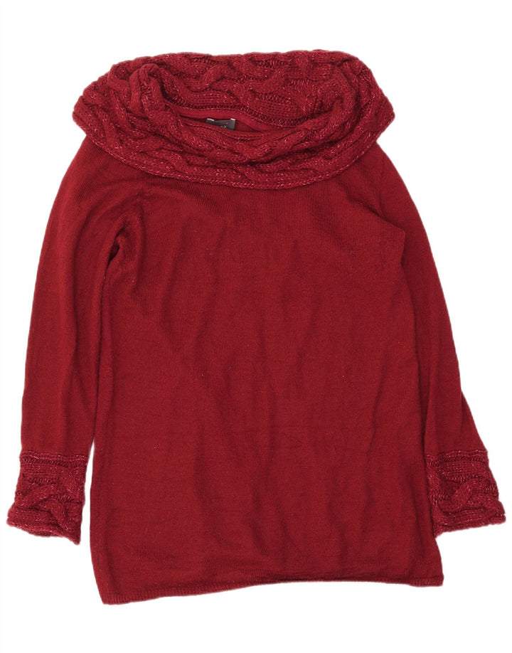Marks & Spencer Dame Rullehals Sweater UK 18 XL Rød Akryl