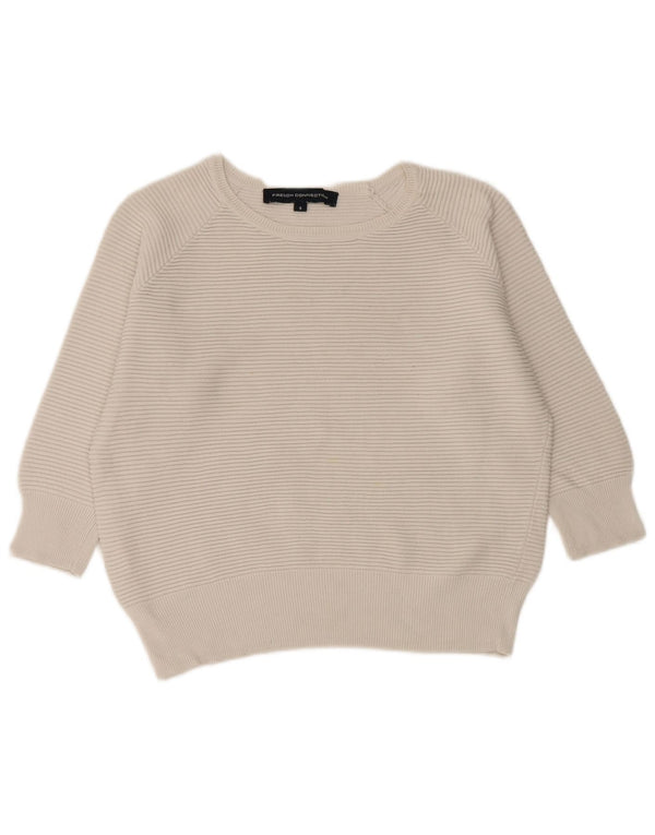 FRANSK FORBINDELSE Dame Boat Neck Jumper Sweater UK 10 Small White