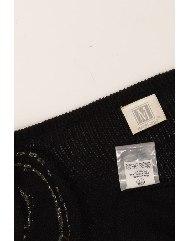 MADELEINE Womens Oversized Longline Cardigan Sweater EU 36/38 Small Black Vintage Madeleine and Second-Hand Madeleine from Messina Hembry 