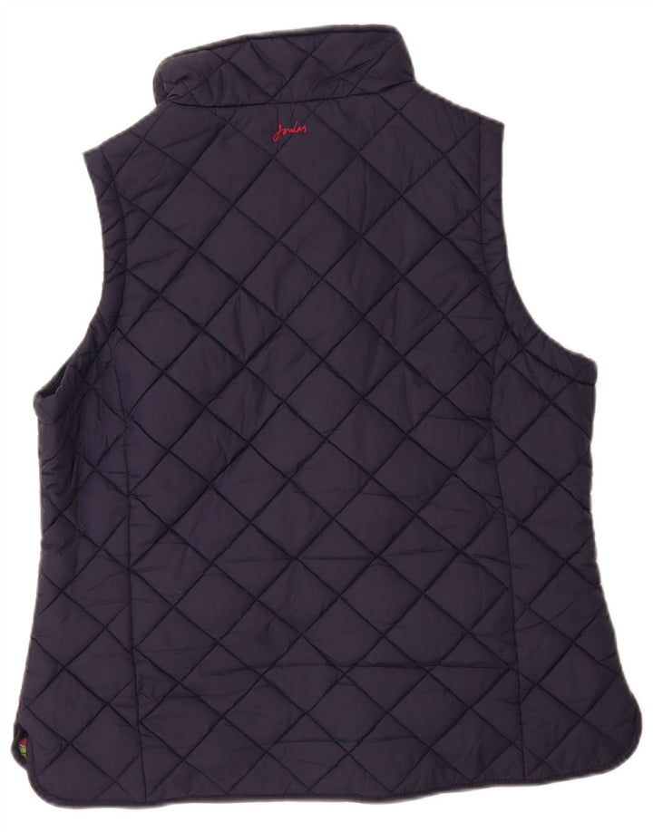 JOULES Dame Quilted Gilet UK 14 Large Navy Blue Polyamide
