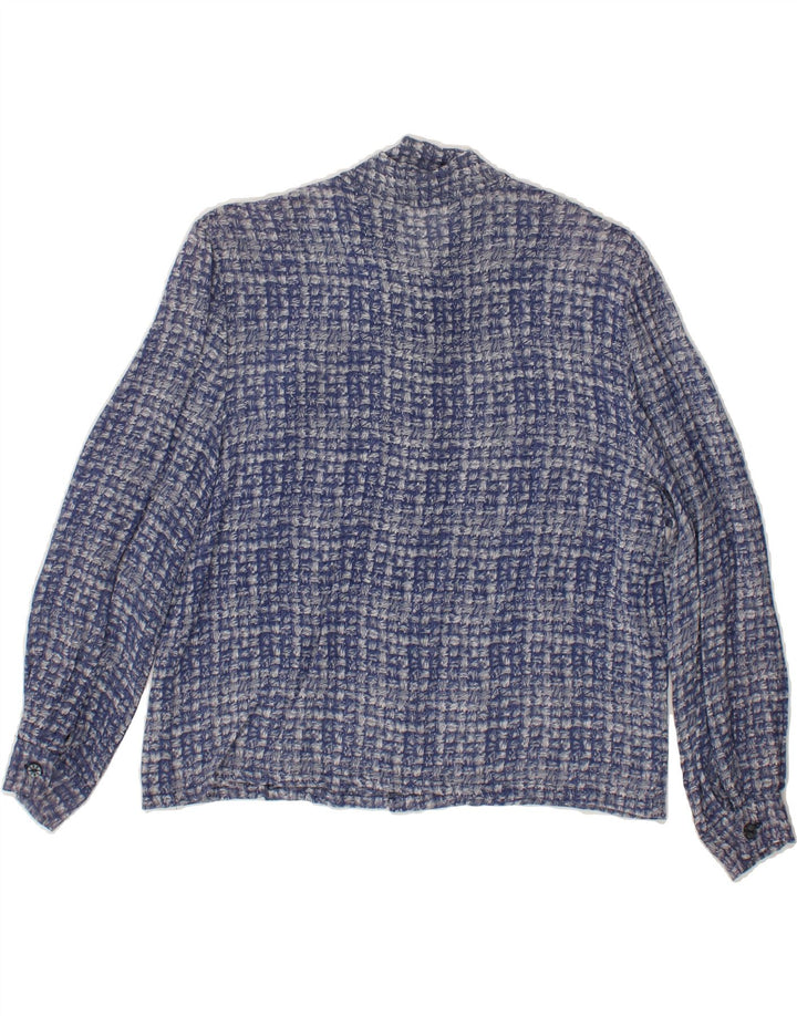 VINTAGE Womens Front Tie Shirt Blouse UK 12 Medium Blue Check Vintage Vintage and Second-Hand Vintage from Messina Hembry 