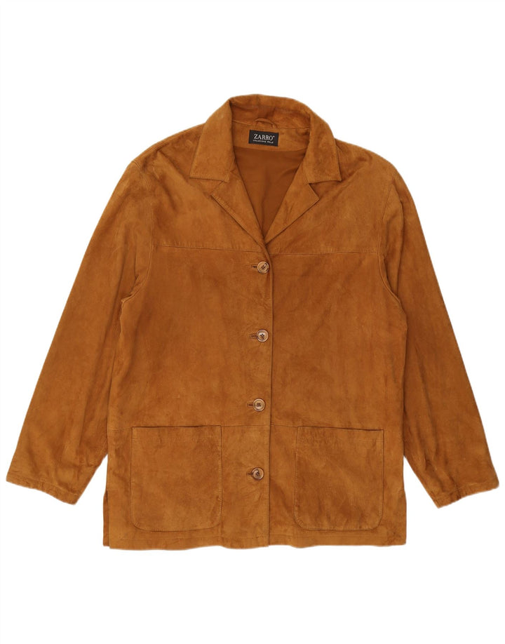 ZARRO Dame Ruskindsjakke IT 46 Stort Beige Læder