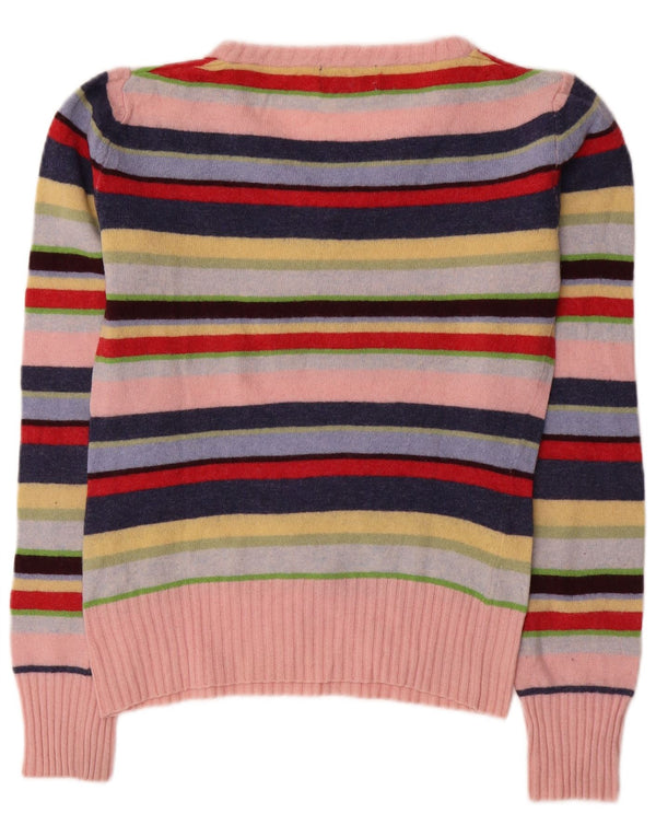 Kappa Dame V-hals sweater UK 12 Medium Flerfarvet Stribet