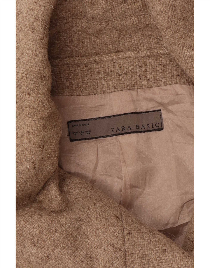 Zara Dobbeltradet Frakke UK 12 Medium Beige Flecked