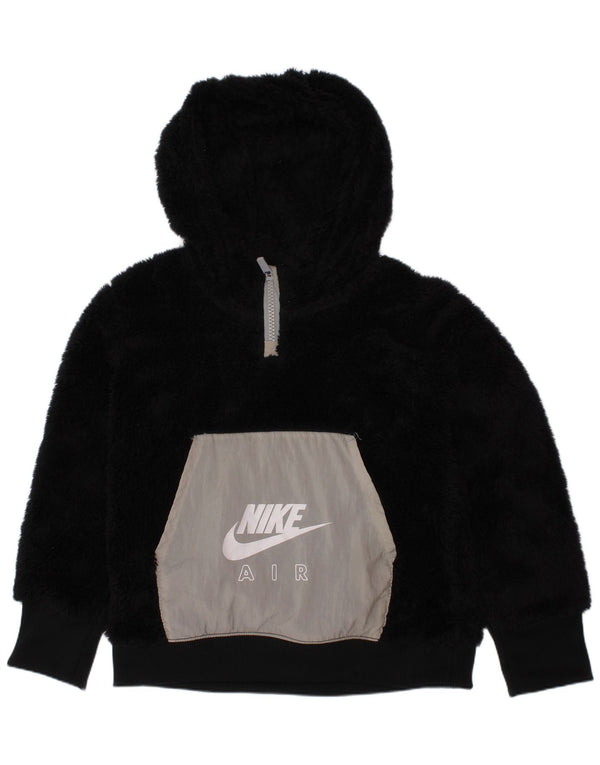 Nike Boys Standard grafisk fleecetrøje med lynlåshals 6-7 år XS Sort