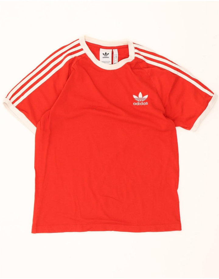 Adidas Herre T-Shirt Top Lille Rød Bomuld