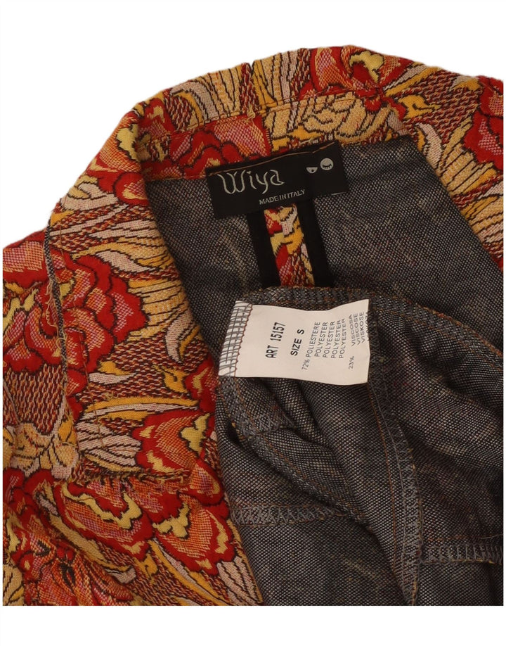 Vintage Dame 1 Knap Blazer Jacket UK 10 Small Multicolored Floral